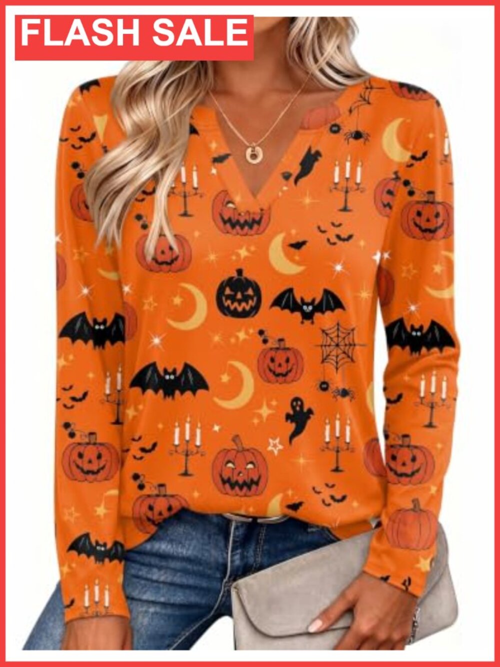 Womens Long Sleeve V Neck Tee Shirt Floral Tunic Top Casual